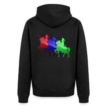 Mittelalterliche Ritter der Farbe - Unisex Premium Bio Zip Hoodie - Schwarz - Hinten - Nico (187cm)
