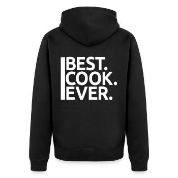 Bester Koch aller Zeiten, Koch Koch - Kochliebhaber Geschenk - Unisex Premium Bio Zip Hoodie - Schwarz - Hinten - Nico (187cm)