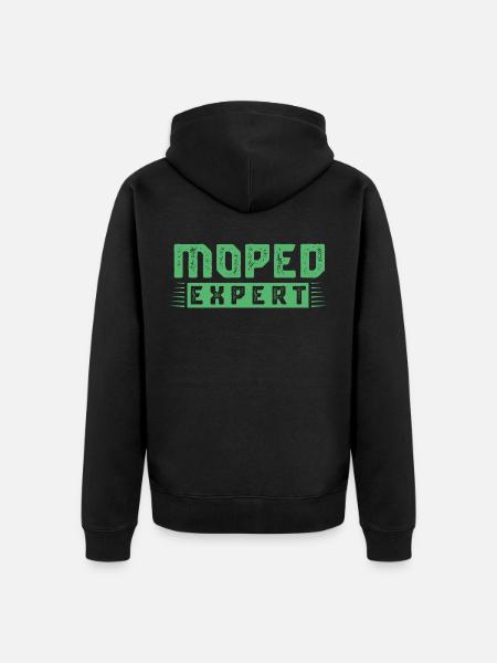 Moped Experte Mokick Mofa Mopedfahrer - Unisex Premium Bio Zip Hoodie - Schwarz