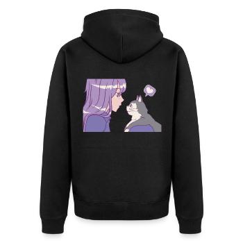Just A Girl Who Loves Anime and Cats Anime Merch - Unisex Premium Organic Zip Hoodie - black - Back - Nico (187cm)