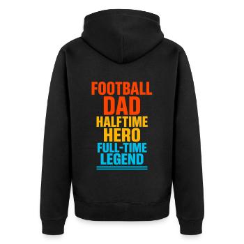 FOOTBALL DAD - Unisex Premium Organic Zip Hoodie - black - Back - Nico (187cm)