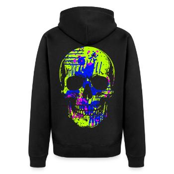 Crâne aux couleurs flagrantes - Veste à capuche bio Premium Unisexe - noir - Dos - Nico (187cm)