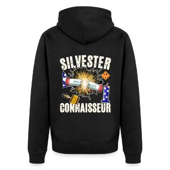 Pyro Connoisseur - Unisex Premium Organic Zip Hoodie - black - Back - Nico (187cm)