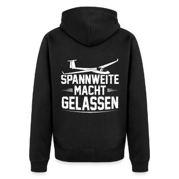 Segelflugzeug - Unisex Premium Bio Zip Hoodie - Schwarz - Hinten - Nico (187cm)