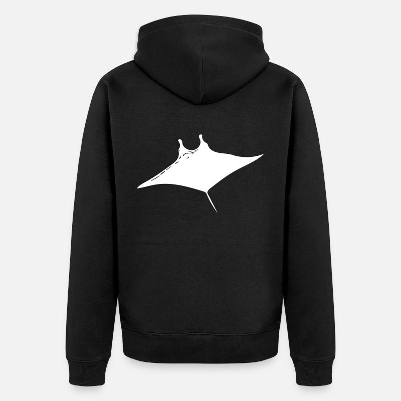 Manta Rochen Vector Style - Unisex Premium Bio Zip Hoodie - Schwarz