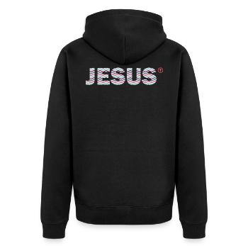 JÉSUS - Veste à capuche bio Premium Unisexe - noir - Dos - Nico (187cm)