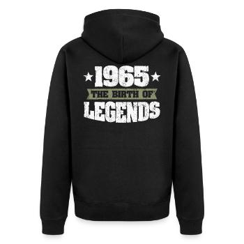 Cadeau de légendes vintage 1965 - Veste à capuche bio Premium Unisexe - noir - Dos - Nico (187cm)