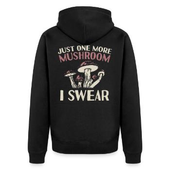 Plus qu’un champignon je le jure - Champignons Cadeaux - Veste à capuche bio Premium Unisexe - noir - Dos - Nico (187cm)