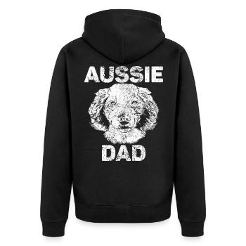 Aussie Dad - Unisex Premium Organic Zip Hoodie - black - Back - Nico (187cm)
