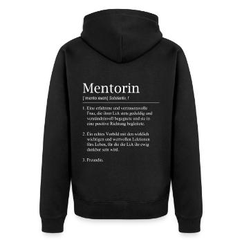 Mentorin LiA Definition Lehrerin - Unisex Premium Bio Zip Hoodie - Schwarz - Hinten - Nico (187cm)