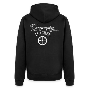 Géographie Professeur De Géographie Géographe Géographe - Veste à capuche bio Premium Unisexe - noir - Dos - Nico (187cm)
