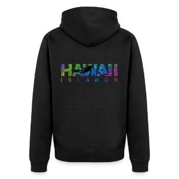 Hawaii Islands Scuba Diving Vintage Souvenir - Unisex Premium Bio Zip Hoodie - Schwarz - Hinten - Nico (187cm)
