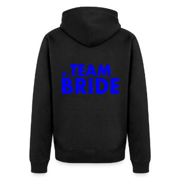 Team bride - Unisex Premium Bio Zip Hoodie - Schwarz - Hinten - Nico (187cm)