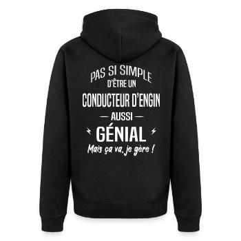Conducteur d'engin - Veste à capuche bio Premium Unisexe - noir - Dos - Nico (187cm)