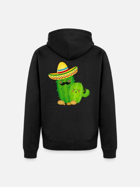 Cactus-Mexiko Shirt - Unisex Premium Bio Zip Hoodie - Schwarz