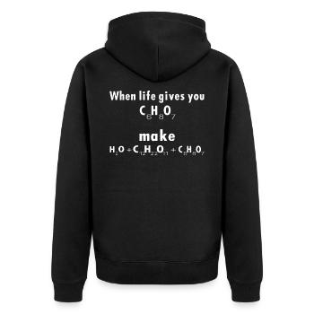 chemistry - Unisex Premium Organic Zip Hoodie - black - Back - Nico (187cm)