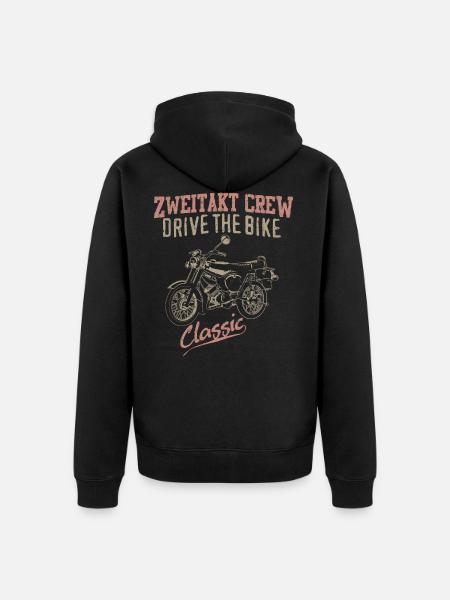 Simson S51 Moped - Unisex Premium Bio Zip Hoodie - Schwarz