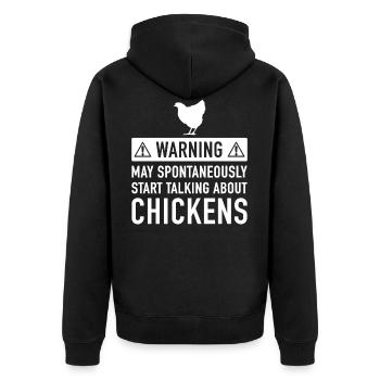 Lustiges Huhn-Geschenk-Idee - Unisex Premium Bio Zip Hoodie - Schwarz - Hinten - Nico (187cm)