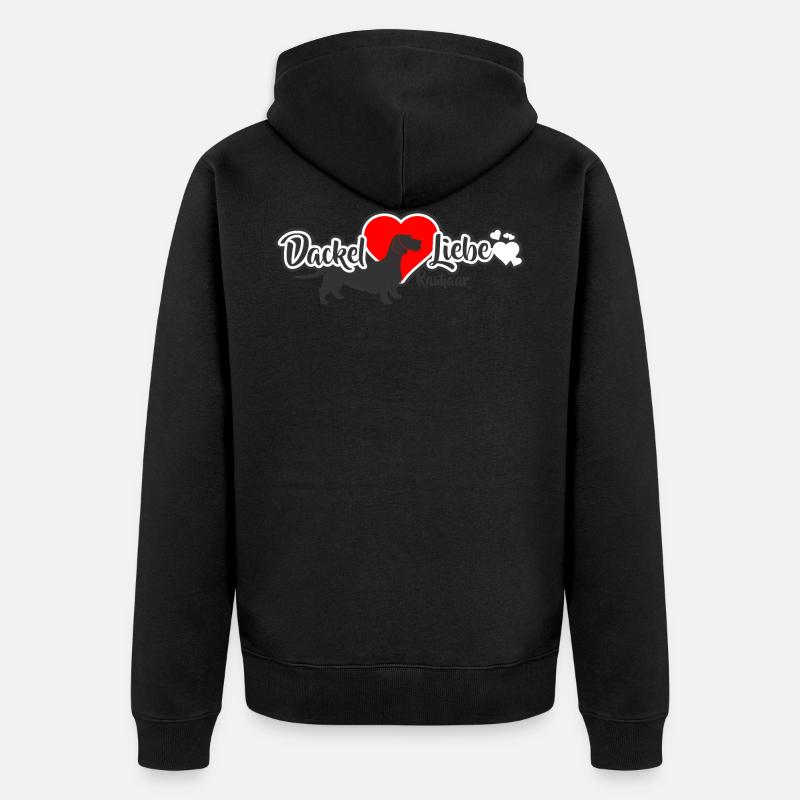 DackelLiebe Rauhaar Dackel - Unisex Premium Bio Zip Hoodie - Schwarz