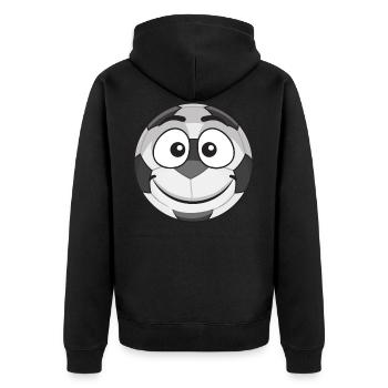 Football Faces - Unisex Premium Organic Zip Hoodie - black - Back - Nico (187cm)