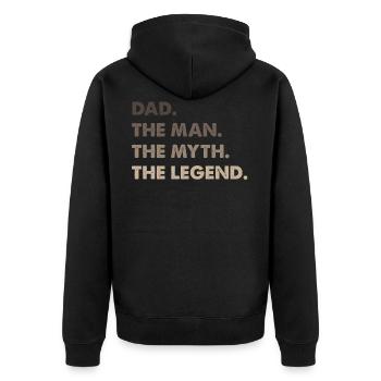 Meilleur papa. Papa de l'année. Des cadeaux pour les papas Super Papa - Veste à capuche bio Premium Unisexe - noir - Dos - Nico (187cm)