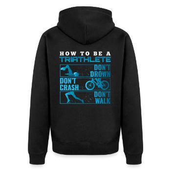 Triathlon cadeau T-shirt Evolution hommes - Veste à capuche bio Premium Unisexe - noir - Dos - Nico (187cm)