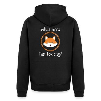 Was sagt der Fuchs niedlich Geschenk comic idee - Unisex Premium Bio Zip Hoodie - Schwarz - Hinten - Nico (187cm)