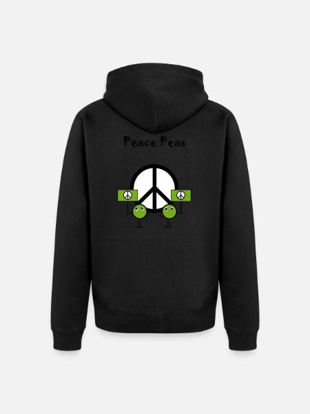 Peace peas - Unisex Premium Bio Zip Hoodie - Schwarz