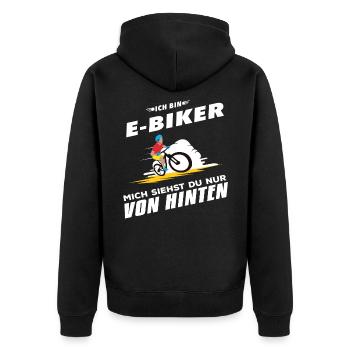 E-Bike E-Bike E Bike Vélo Vélo Cadeau - Veste à capuche bio Premium Unisexe - noir - Dos - Nico (187cm)