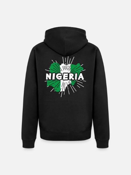 Nigeria - Unisex Premium Organic Zip Hoodie - black