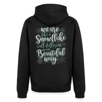 We Are Like A Snowflake - Motivation Statement - Unisex Premium Organic Zip Hoodie - black - Back - Nico (187cm)
