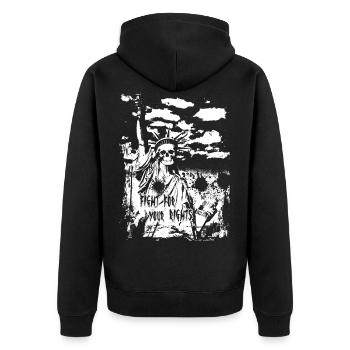 Fight for your Rights - Unisex Premium Organic Zip Hoodie - black - Back - Nico (187cm)