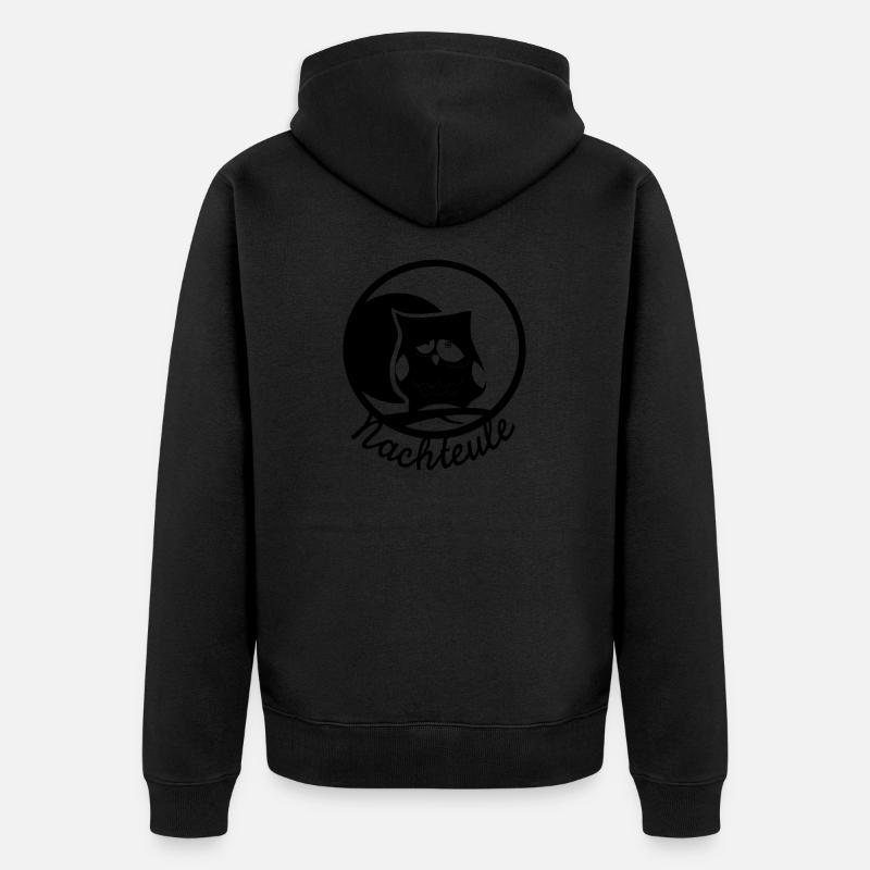 NACHTEULE (b) - Unisex Premium Bio Zip Hoodie - undefined