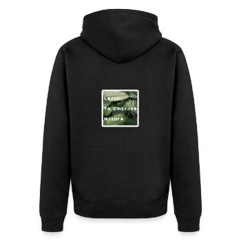 Natur Umarmung Biologisch Wald Urwald Öko Umwelt - Unisex Premium Bio Zip Hoodie - Schwarz - Hinten - Nico (187cm)
