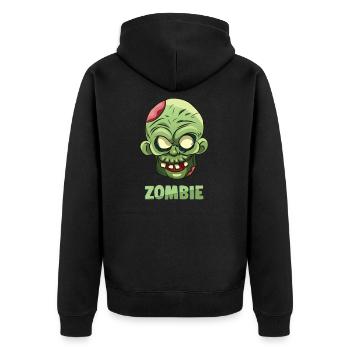 Scary Zombie Halloween - Unisex Premium Organic Zip Hoodie - black - Back - Nico (187cm)