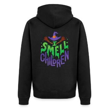 Je sens les enfants - Cadeau Sorcière d'Halloween - Veste à capuche bio Premium Unisexe - noir - Dos - Nico (187cm)