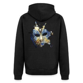 Mask for every masked ball at Carnival in Venice - Unisex Premium Organic Zip Hoodie - black - Back - Nico (187cm)