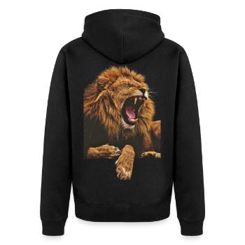 Lion roi des animaux - Veste à capuche bio Premium Unisexe - noir - Dos - Nico (187cm)