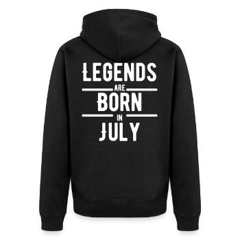 Legenden Geburtstag geboren Juli - Unisex Premium Bio Zip Hoodie - Schwarz - Hinten - Nico (187cm)