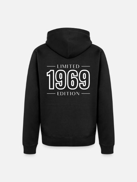 Geboren 1969 - Unisex Premium Bio Zip Hoodie - Schwarz