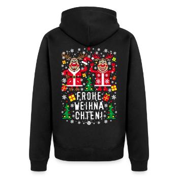 207 Cerf Rudolph Rudolphine Joyeux Noël - Veste à capuche bio Premium Unisexe - noir - Dos - Nico (187cm)