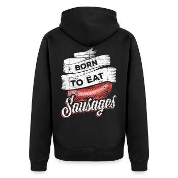 Sausage sausages - Unisex Premium Organic Zip Hoodie - black - Back - Nico (187cm)