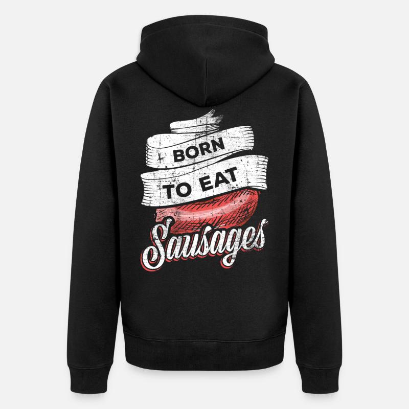 Wurst Würstchen - Unisex Premium Bio Zip Hoodie - Schwarz