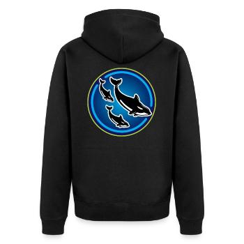 Orca Killer Whale Killer Whale Animal Snout Gift - Unisex Premium Organic Zip Hoodie - black - Back - Nico (187cm)