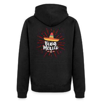 Mexiko - Unisex Premium Bio Zip Hoodie - Schwarz - Hinten - Nico (187cm)