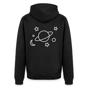Planète Lune étoiles cadeau astronomie espace - Veste à capuche bio Premium Unisexe - noir - Dos - Nico (187cm)