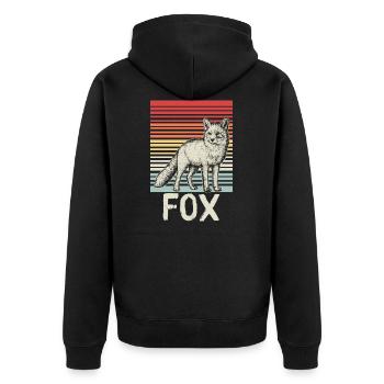 Forest Animals Fox Vixen - Unisex Premium Organic Zip Hoodie - black - Back - Nico (187cm)