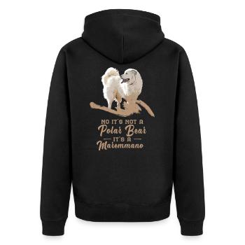 Not a polar bear - Its a Maremmano Abruzzese - Unisex Premium Organic Zip Hoodie - black - Back - Nico (187cm)