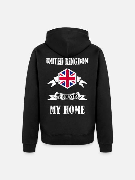 Angleterre Royaume-Uni Royaume-Uni cadeau - Veste à capuche bio Premium Unisexe - noir