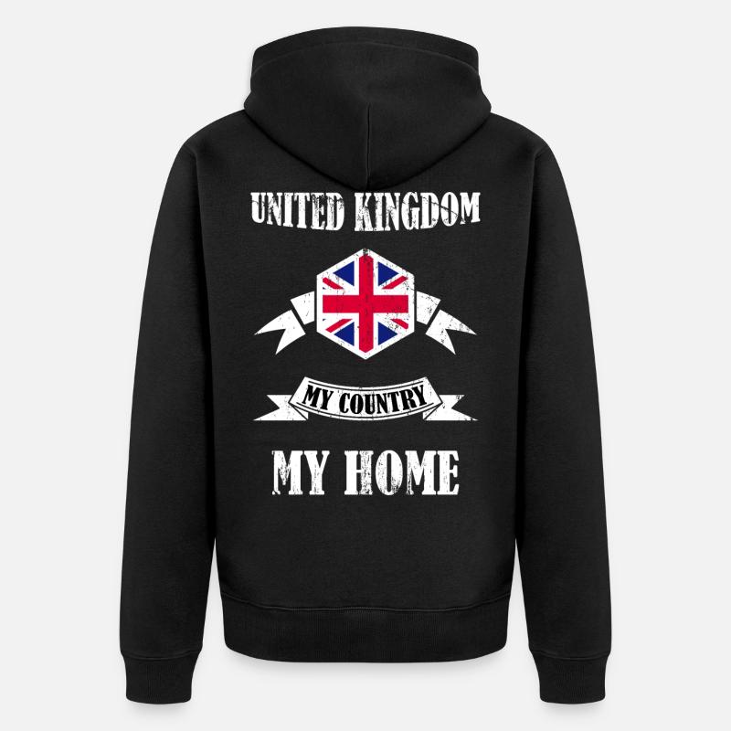Angleterre Royaume-Uni Royaume-Uni cadeau - Veste à capuche bio Premium Unisexe - noir